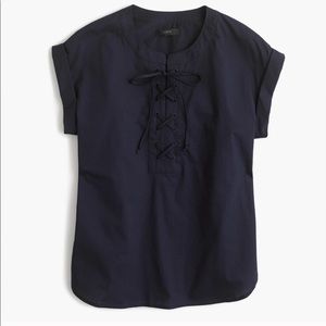 J.crew lace-up popover blouse